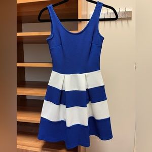 Blue and White Soprano dress, size XS, polyester and spandex